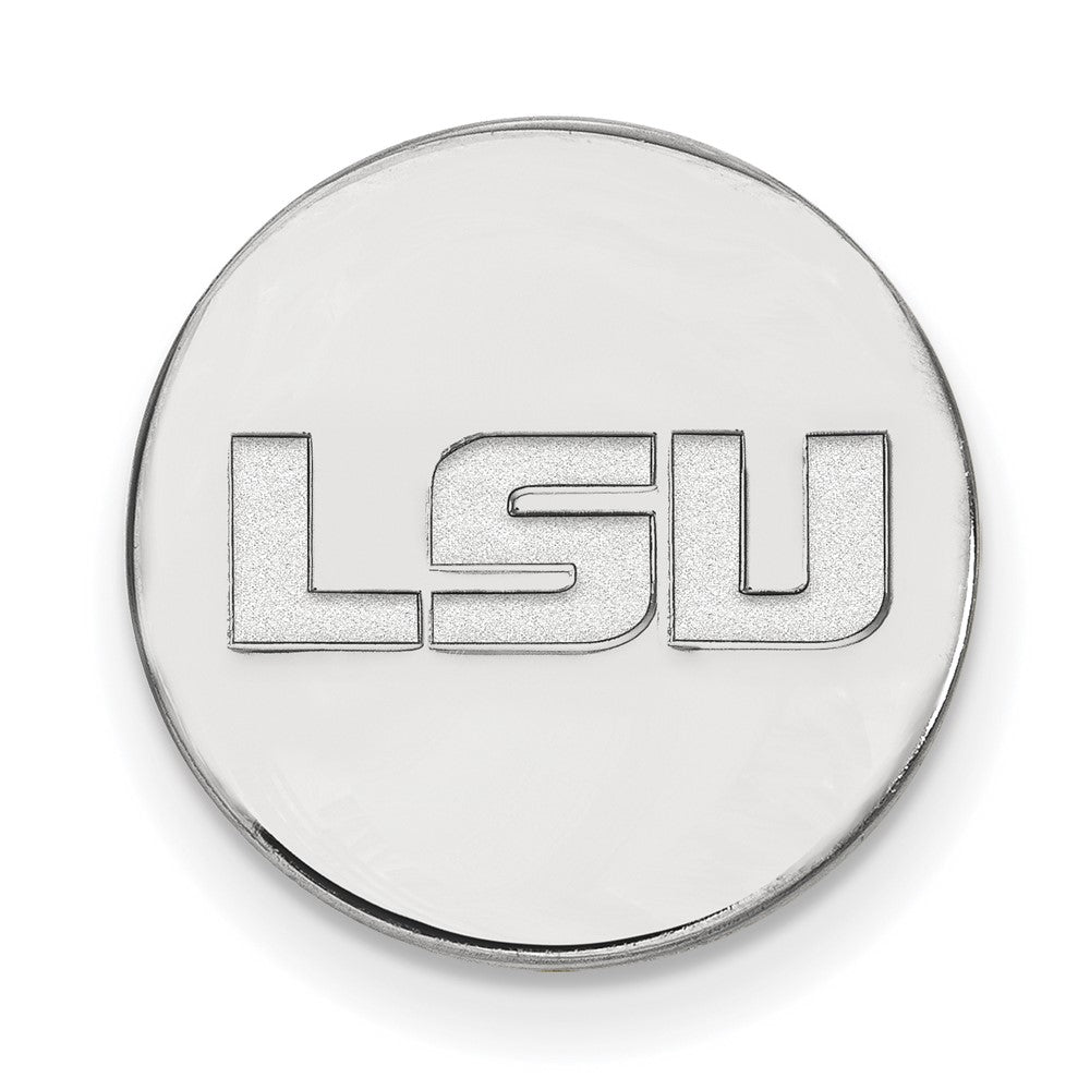 Sterling Silver Louisiana State University 15mm Lapel or Tie Pin, Item M12010 by The Black Bow Jewelry Co.