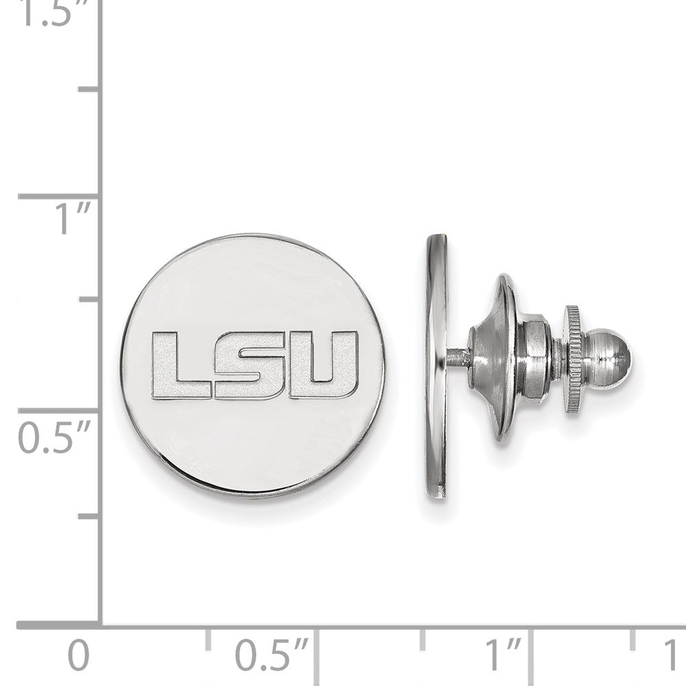 Alternate view of the Sterling Silver Louisiana State University 15mm Lapel or Tie Pin by The Black Bow Jewelry Co.