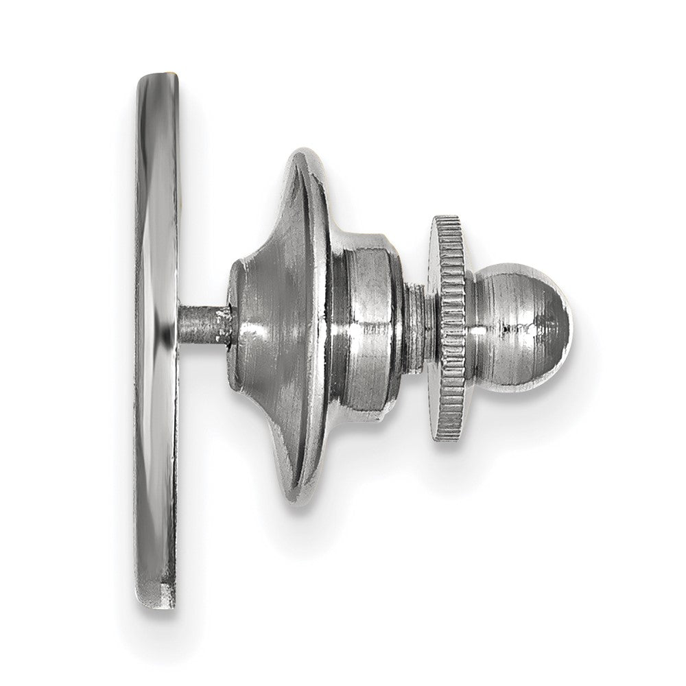 Alternate view of the 14K White Gold Michigan State Univ. Initial S 15mm Lapel or Tie Pin by The Black Bow Jewelry Co.