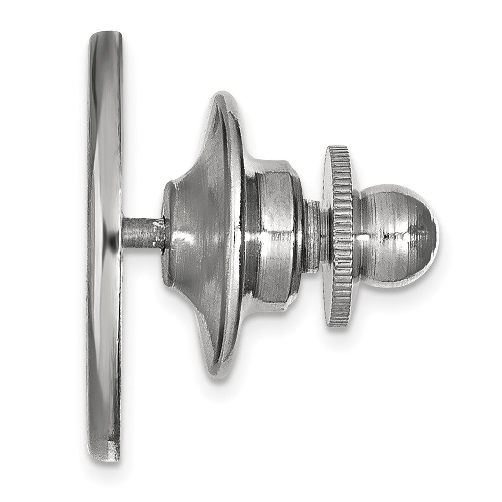 Alternate view of the Sterling Silver Michigan State Univ. Spartan 15mm Lapel or Tie Pin by The Black Bow Jewelry Co.