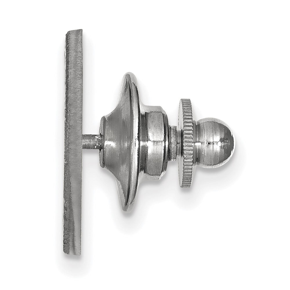 Alternate view of the 14K White Gold Montana State University Crest 15mm Lapel or Tie Pin by The Black Bow Jewelry Co.