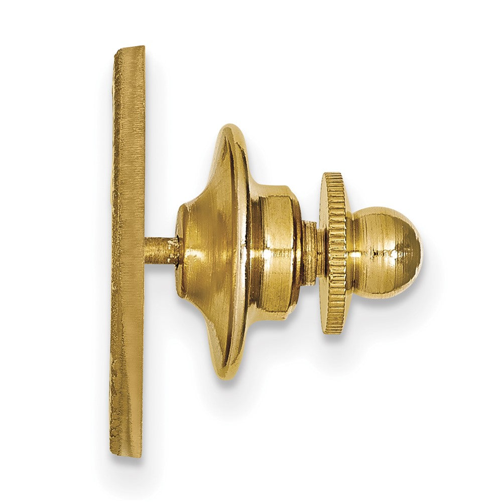 Alternate view of the 14K Yellow Gold Montana State University Crest 15mm Lapel or Tie Pin by The Black Bow Jewelry Co.