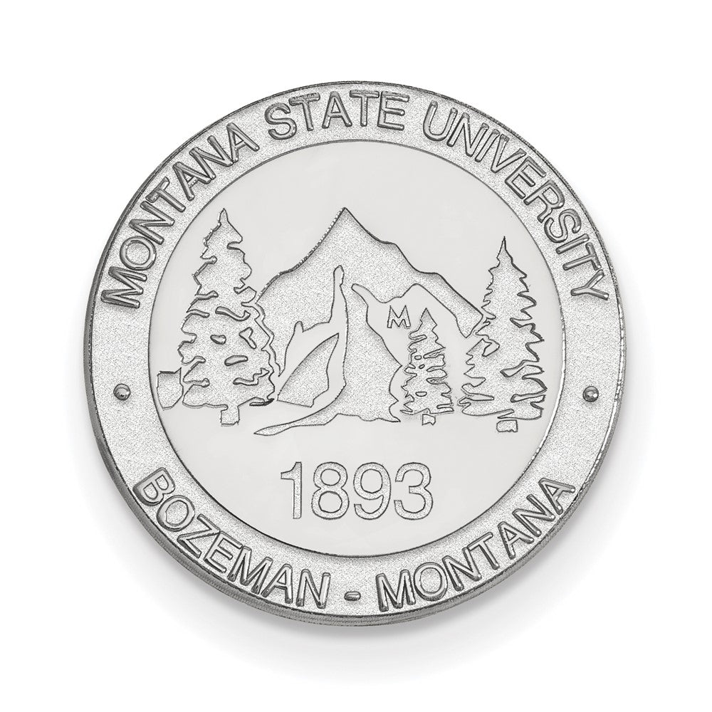 Sterling Silver Montana State U. Crest 15mm Lapel or Tie Pin, Item M12030 by The Black Bow Jewelry Co.