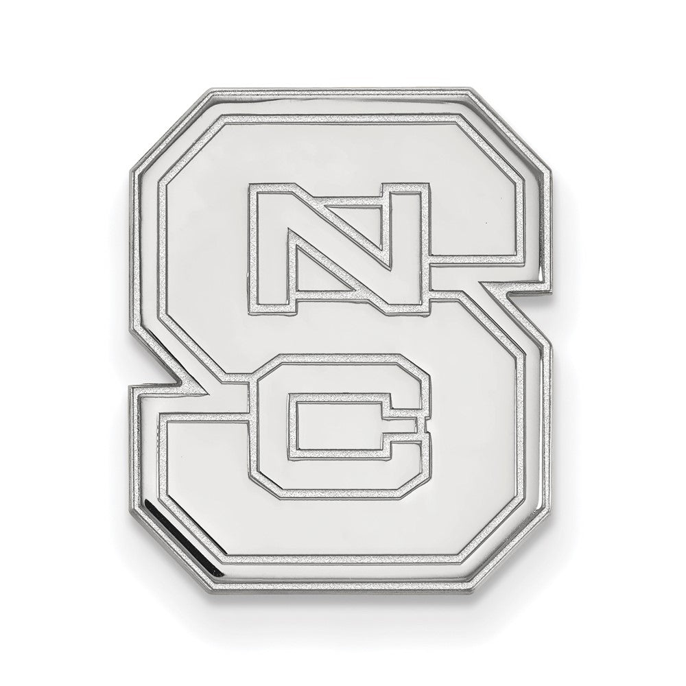 14K White Gold North Carolina State Univ. 15mm NCS Lapel or Tie Pin, Item M12031 by The Black Bow Jewelry Co.