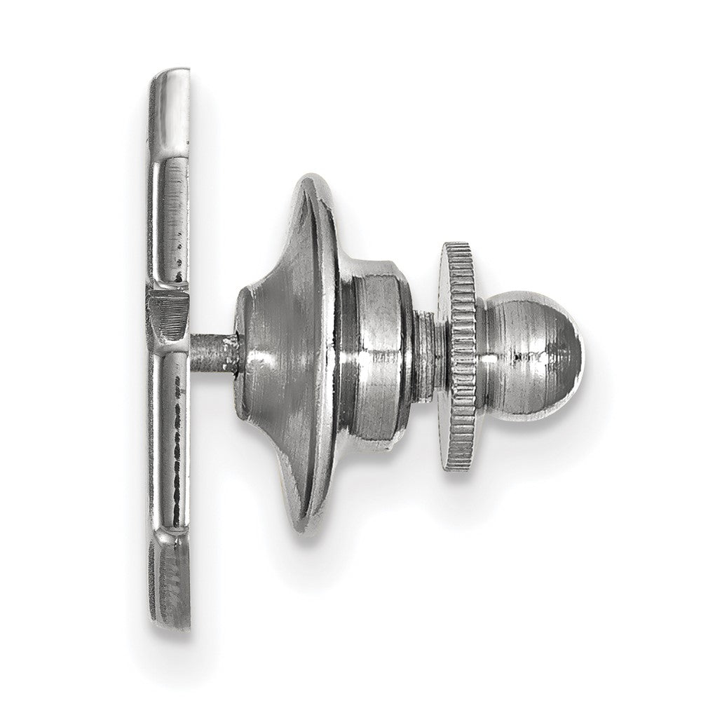 Alternate view of the 14K White Gold North Carolina State Univ. 15mm NCS Lapel or Tie Pin by The Black Bow Jewelry Co.
