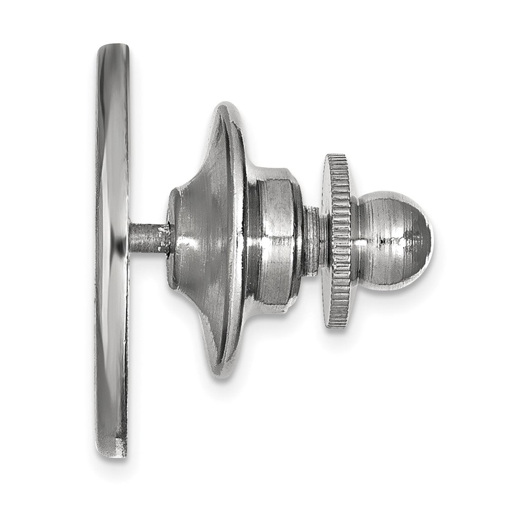 Alternate view of the 14K White Gold North Carolina State University 15mm Lapel or Tie Pin by The Black Bow Jewelry Co.