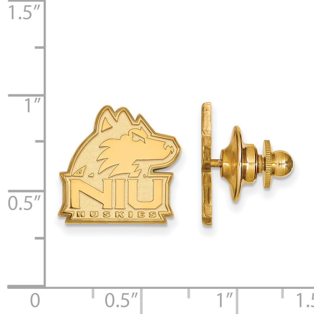 Alternate view of the 14K Yellow Gold Northern Illinois University 16mm Lapel or Tie Pin by The Black Bow Jewelry Co.