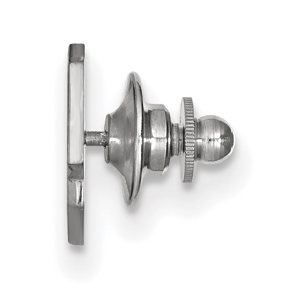 Alternate view of the 14K White Gold Ohio State University 15mm Lapel or Tie Pin by The Black Bow Jewelry Co.