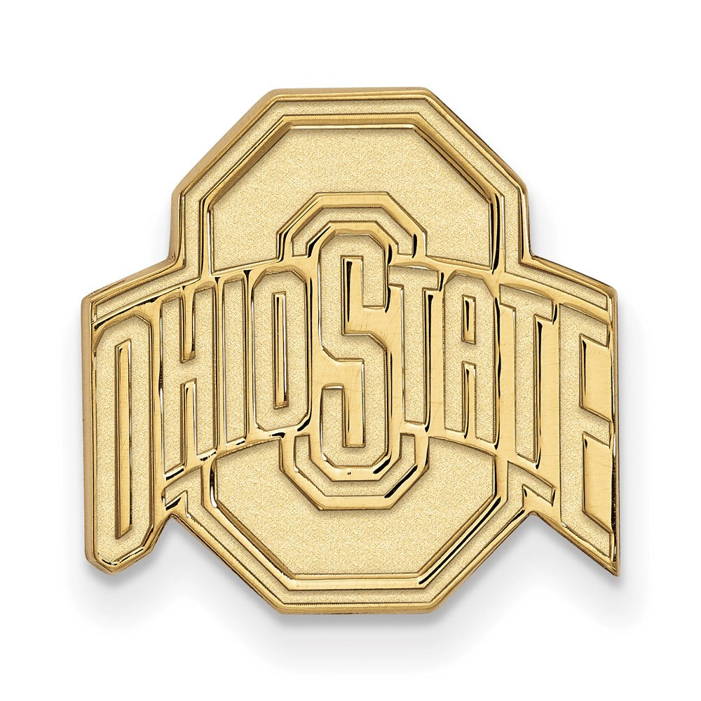 14K Gold Plated Silver Ohio State University 15mm Lapel or Tie Pin, Item M12045 by The Black Bow Jewelry Co.