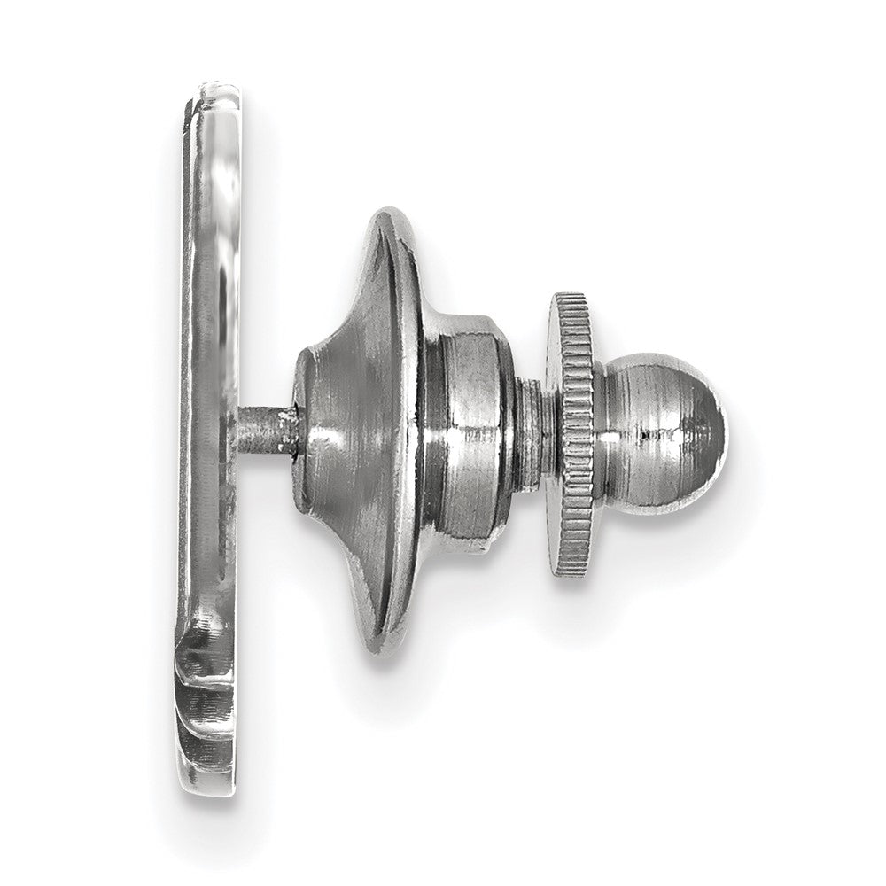 Alternate view of the 14K White Gold Ohio University 18mm Lapel or Tie Pin by The Black Bow Jewelry Co.