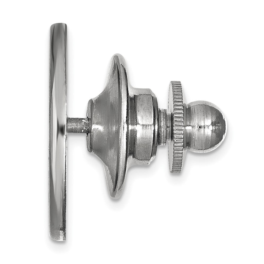 Alternate view of the 14K White Gold Penn State University Crest 15mm Lapel or Tie Pin by The Black Bow Jewelry Co.