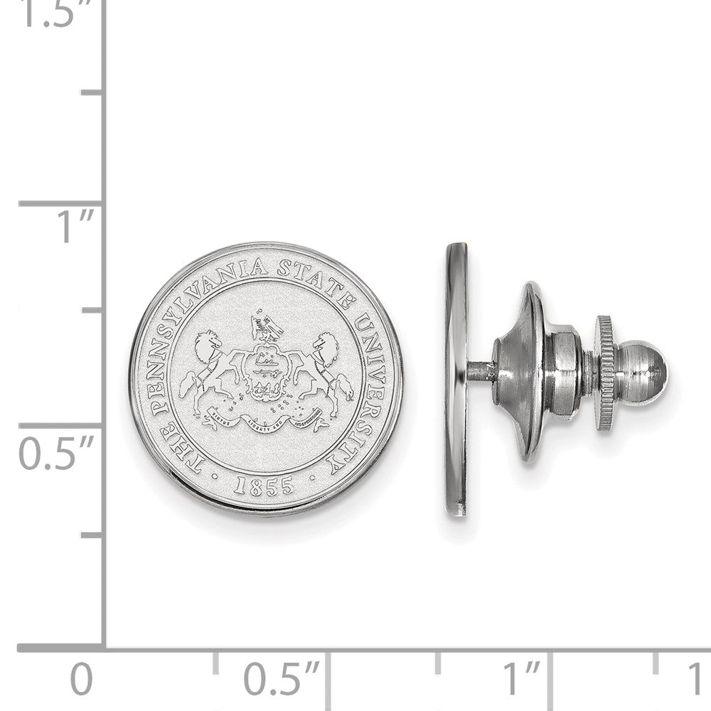 Alternate view of the 14K White Gold Penn State University Crest 15mm Lapel or Tie Pin by The Black Bow Jewelry Co.