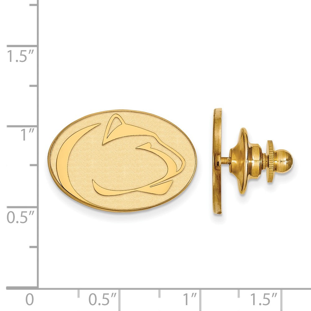 Alternate view of the 14K Gold Plated Silver Penn State University 22mm Lapel or Tie Pin by The Black Bow Jewelry Co.