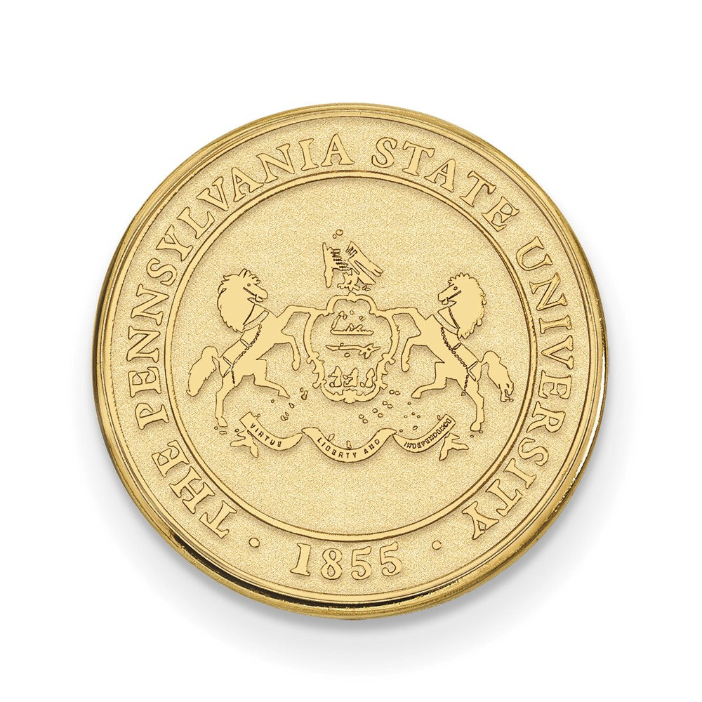 14K Gold Plated Silver Penn State University Crest 15mm Lapel/Tie Pin, Item M12064 by The Black Bow Jewelry Co.
