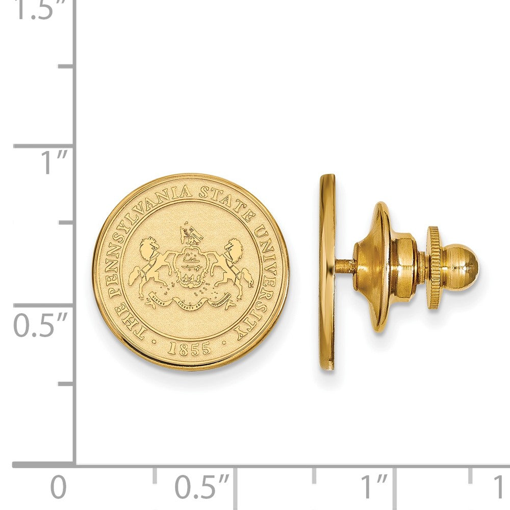 Alternate view of the 14K Gold Plated Silver Penn State University Crest 15mm Lapel/Tie Pin by The Black Bow Jewelry Co.