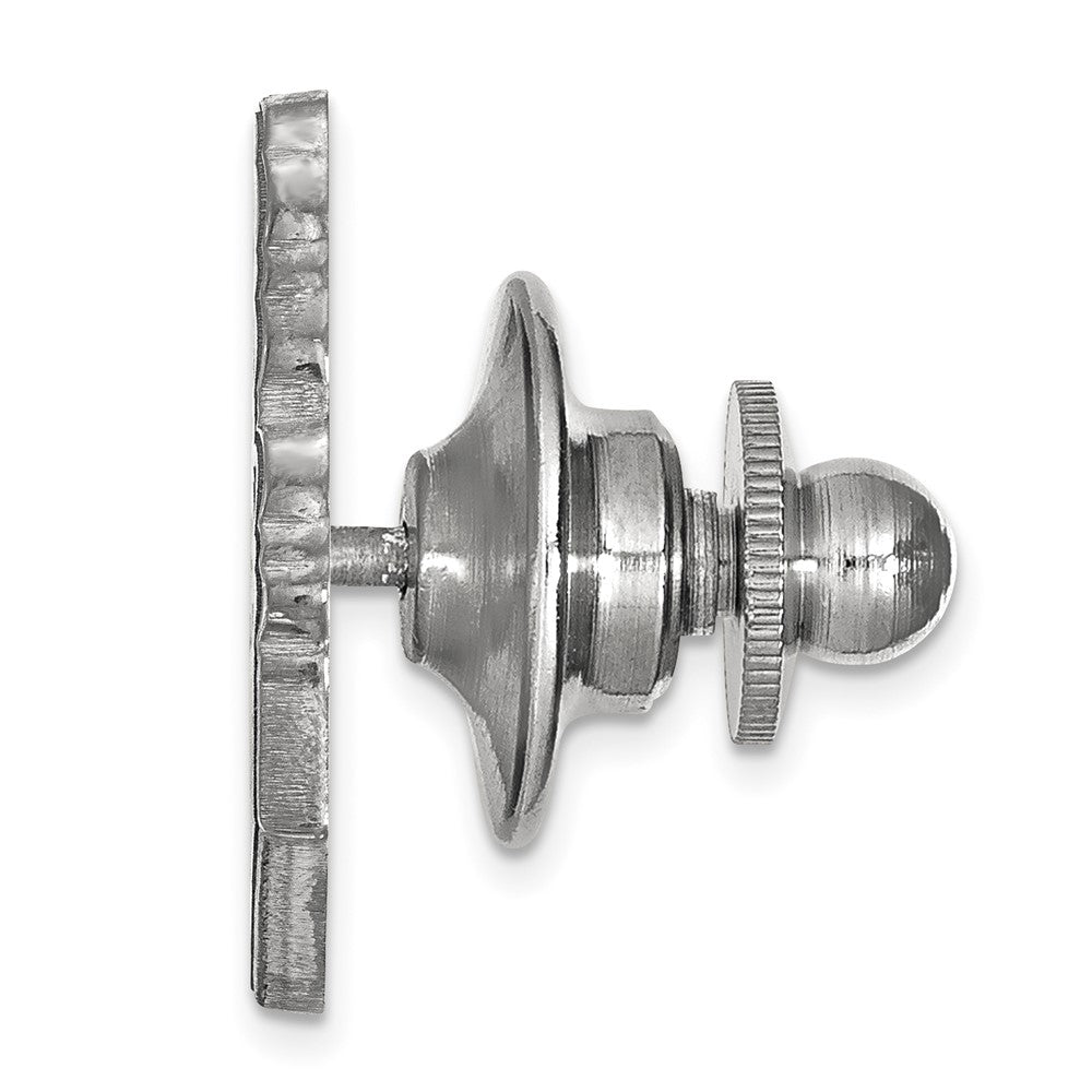 Alternate view of the 14K White Gold Purdue University 17mm Logo Lapel or Tie Pin by The Black Bow Jewelry Co.