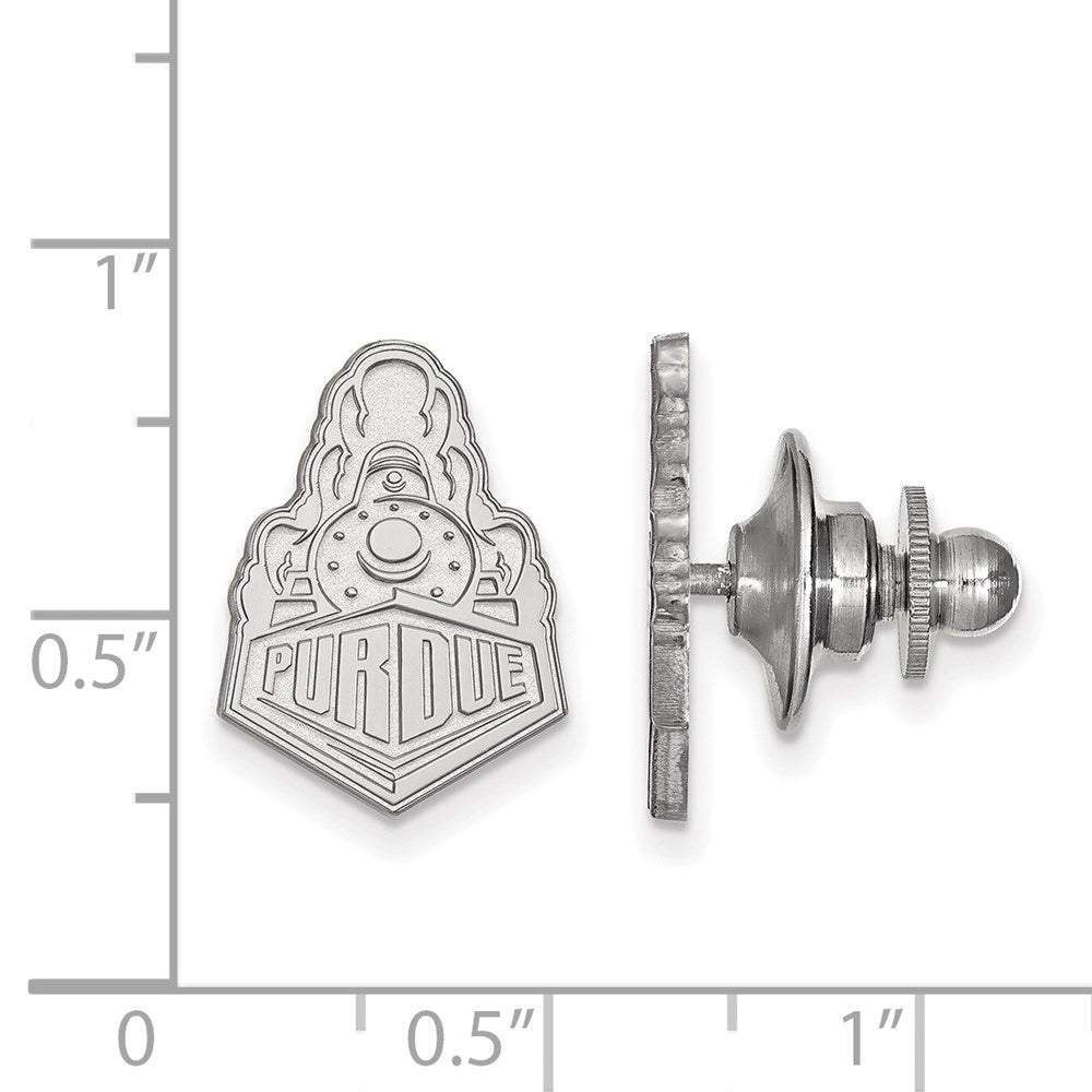 Alternate view of the 14K White Gold Purdue University 17mm Logo Lapel or Tie Pin by The Black Bow Jewelry Co.