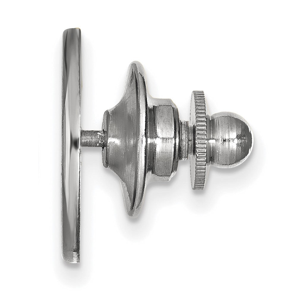 Alternate view of the 14K White Gold Purdue University 15mm Disc Lapel or Tie Pin by The Black Bow Jewelry Co.