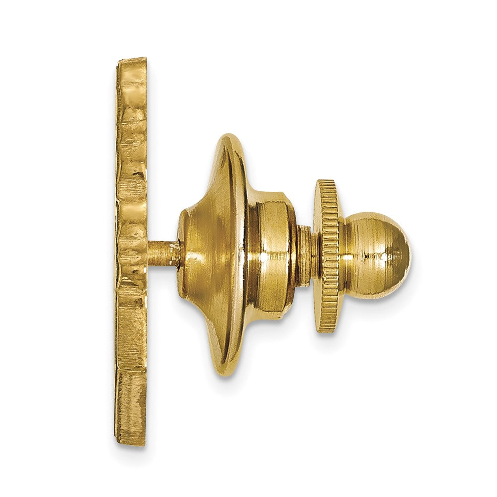 Alternate view of the 14K Yellow Gold Purdue University 17mm Logo Lapel or Tie Pin by The Black Bow Jewelry Co.