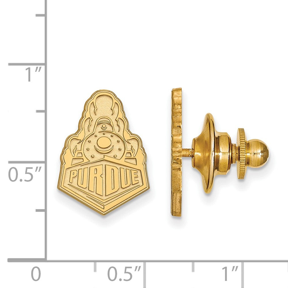 Alternate view of the 14K Yellow Gold Purdue University 17mm Logo Lapel or Tie Pin by The Black Bow Jewelry Co.