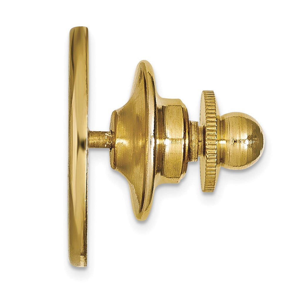 Alternate view of the 14K Yellow Gold Purdue University 15mm Disc Lapel or Tie Pin by The Black Bow Jewelry Co.