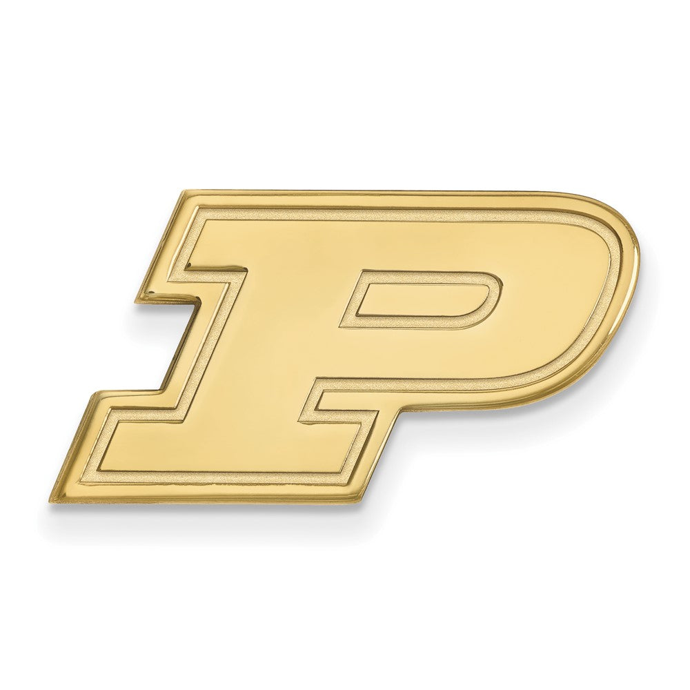 14K Gold Plated Silver Purdue University 23mm Initial P Lapel/ Tie Pin, Item M12073 by The Black Bow Jewelry Co.