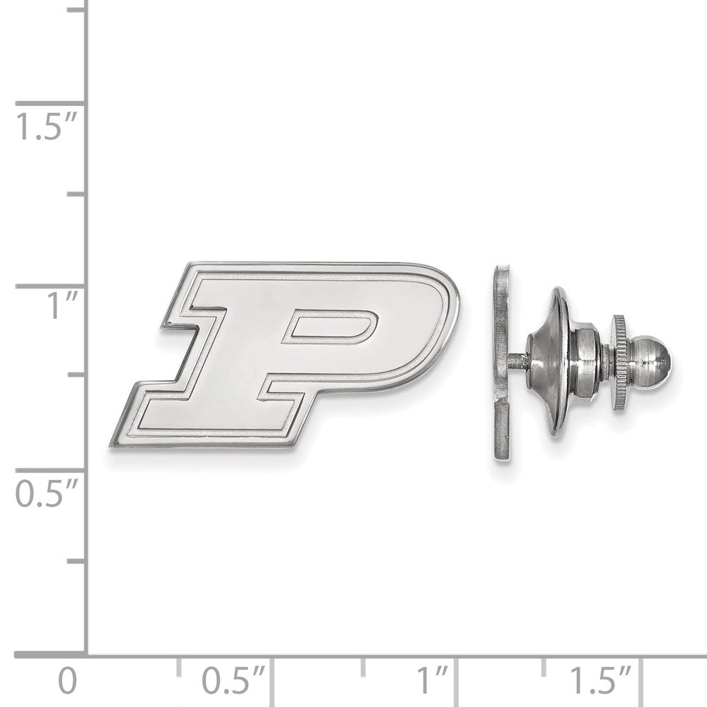 Alternate view of the Sterling Silver Purdue University 23mm Initial P Lapel or Tie Pin by The Black Bow Jewelry Co.
