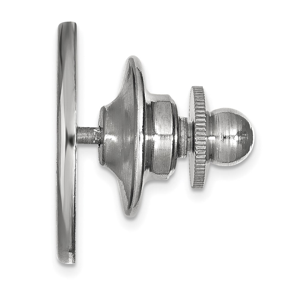 Alternate view of the 14K White Gold Rice University 15mm Lapel or Tie Pin by The Black Bow Jewelry Co.