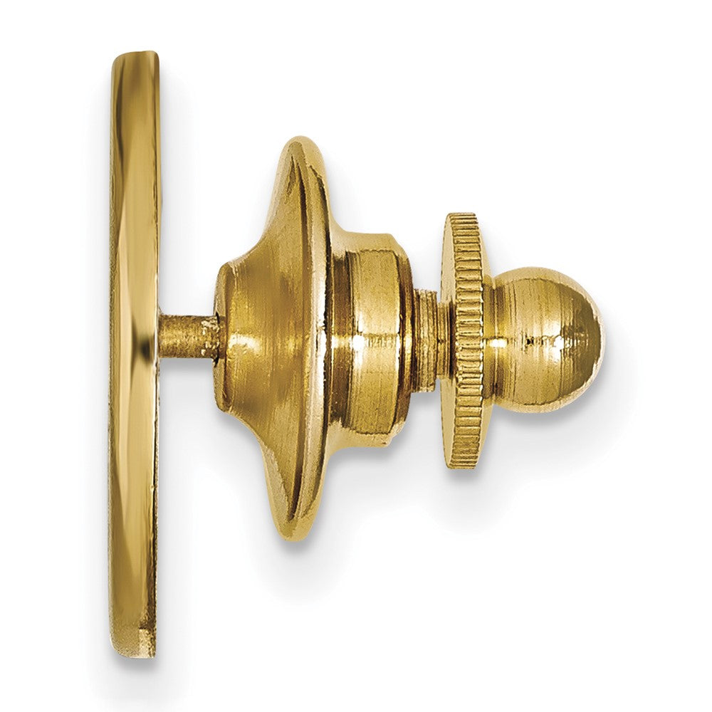Alternate view of the 14K Gold Plated Silver Rice University 15mm Lapel or Tie Pin by The Black Bow Jewelry Co.