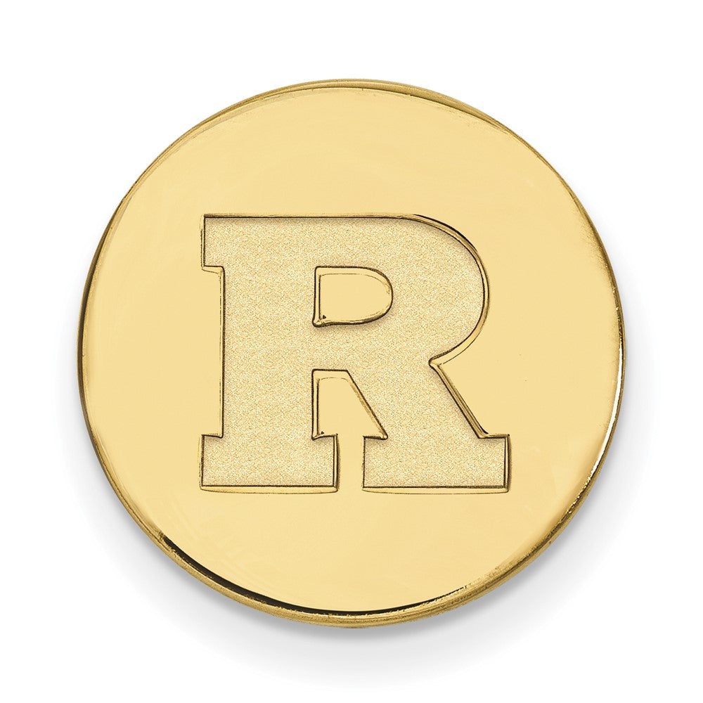 14K Yellow Gold Rutgers University 15mm Initial R Lapel or Tie Pin, Item M12084 by The Black Bow Jewelry Co.
