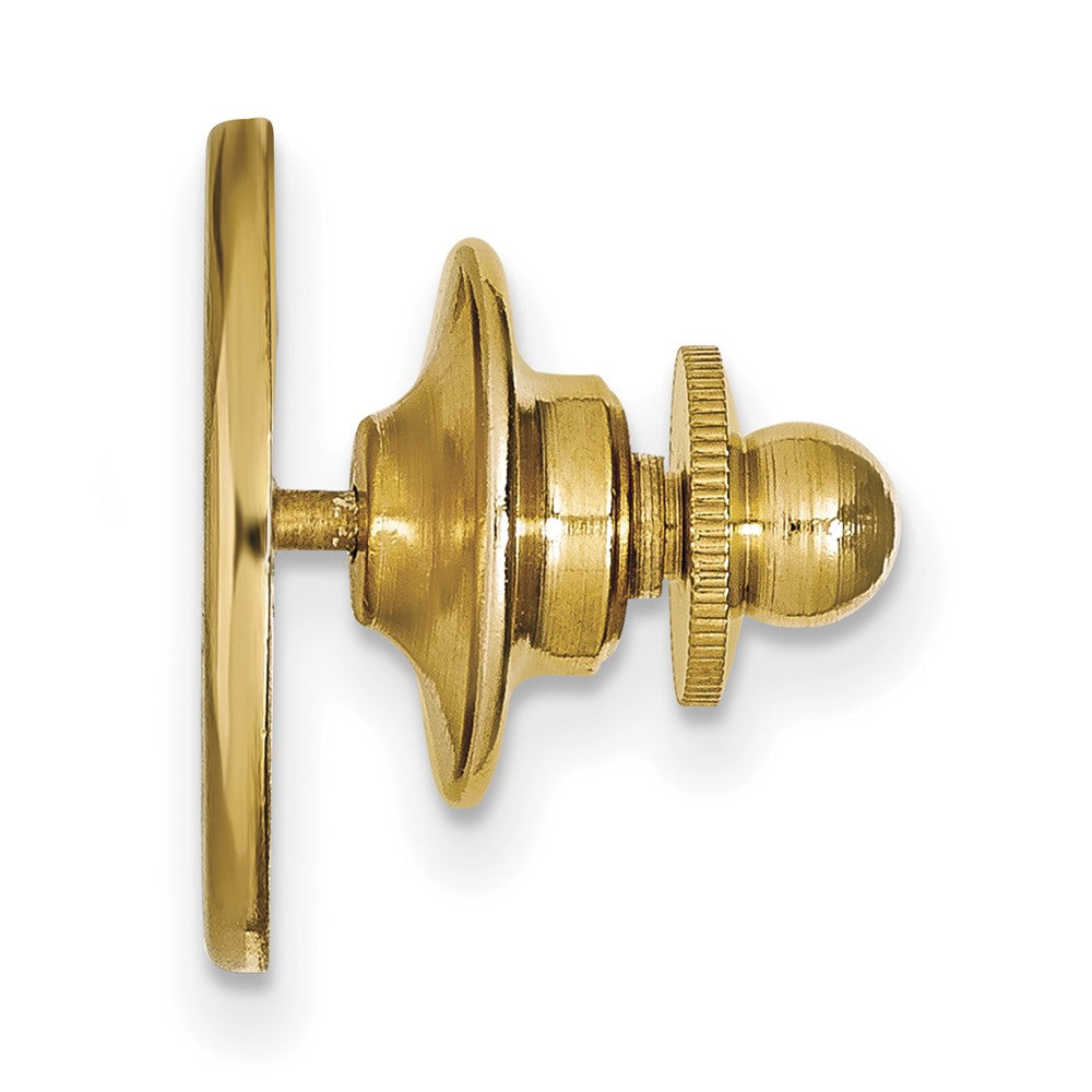 Alternate view of the 14K Yellow Gold Rutgers University 15mm Initial R Lapel or Tie Pin by The Black Bow Jewelry Co.