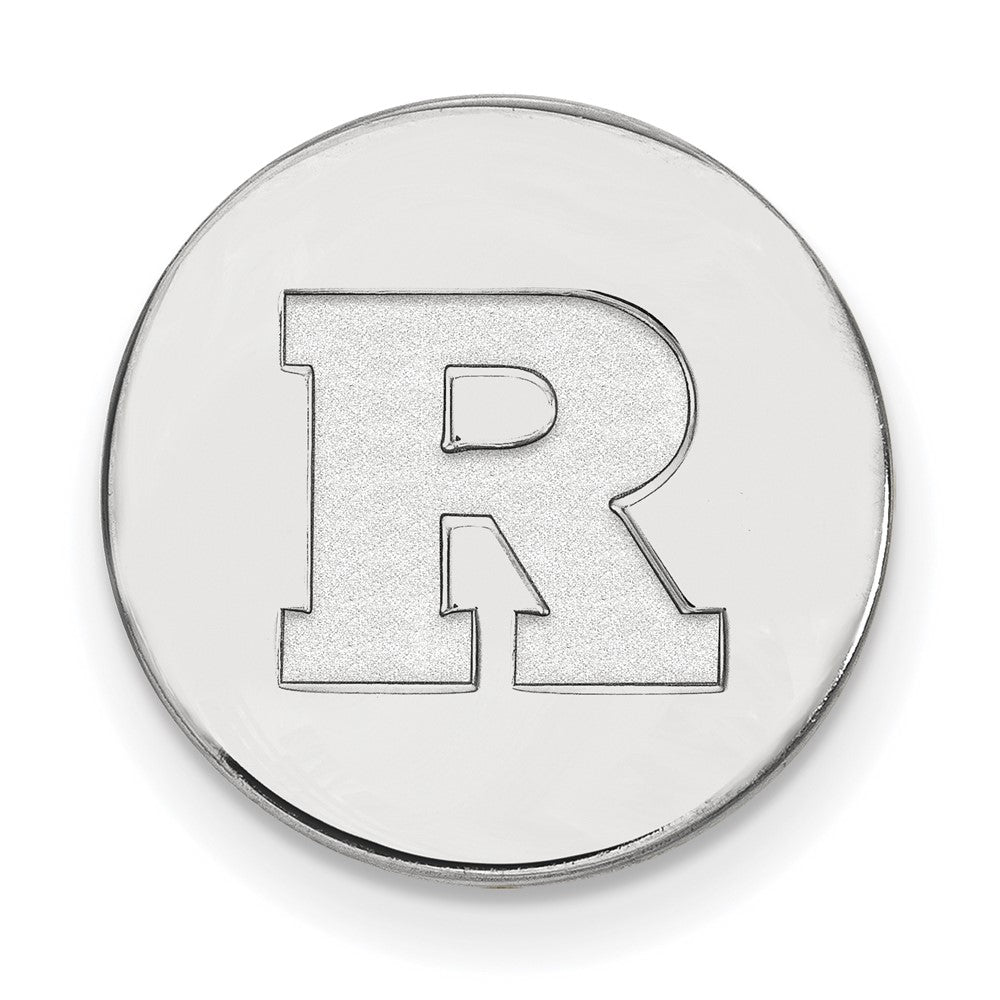 Sterling Silver Rutgers University 15mm Initial R Lapel or Tie Pin, Item M12086 by The Black Bow Jewelry Co.