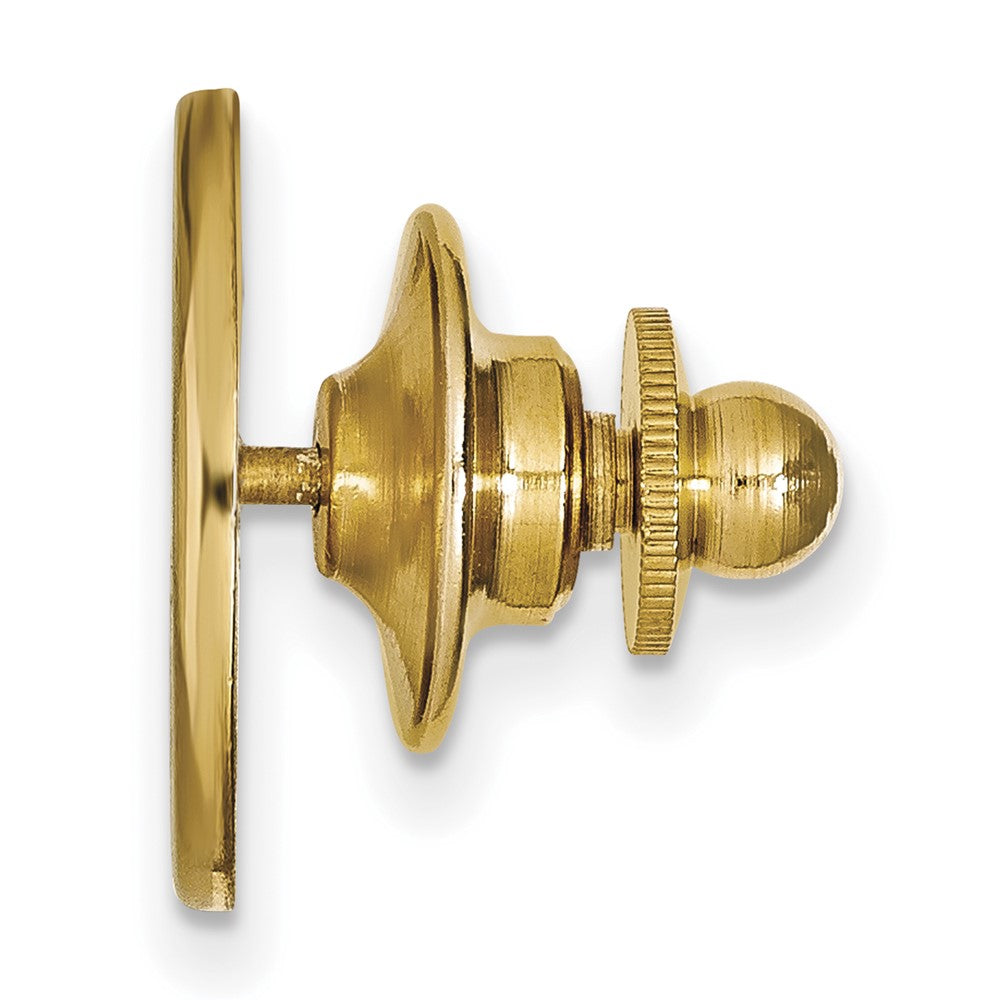 Alternate view of the 14K Yellow Gold Southern Illinois Univ Crest 15mm Lapel or Tie Pin by The Black Bow Jewelry Co.