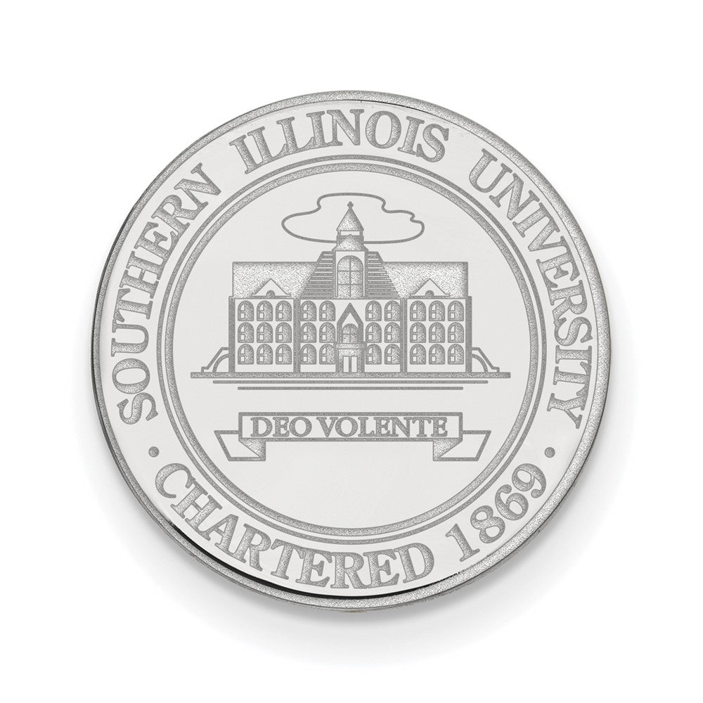 Sterling Silver Southern Illinois Univ Crest 15mm Lapel or Tie Pin, Item M12090 by The Black Bow Jewelry Co.