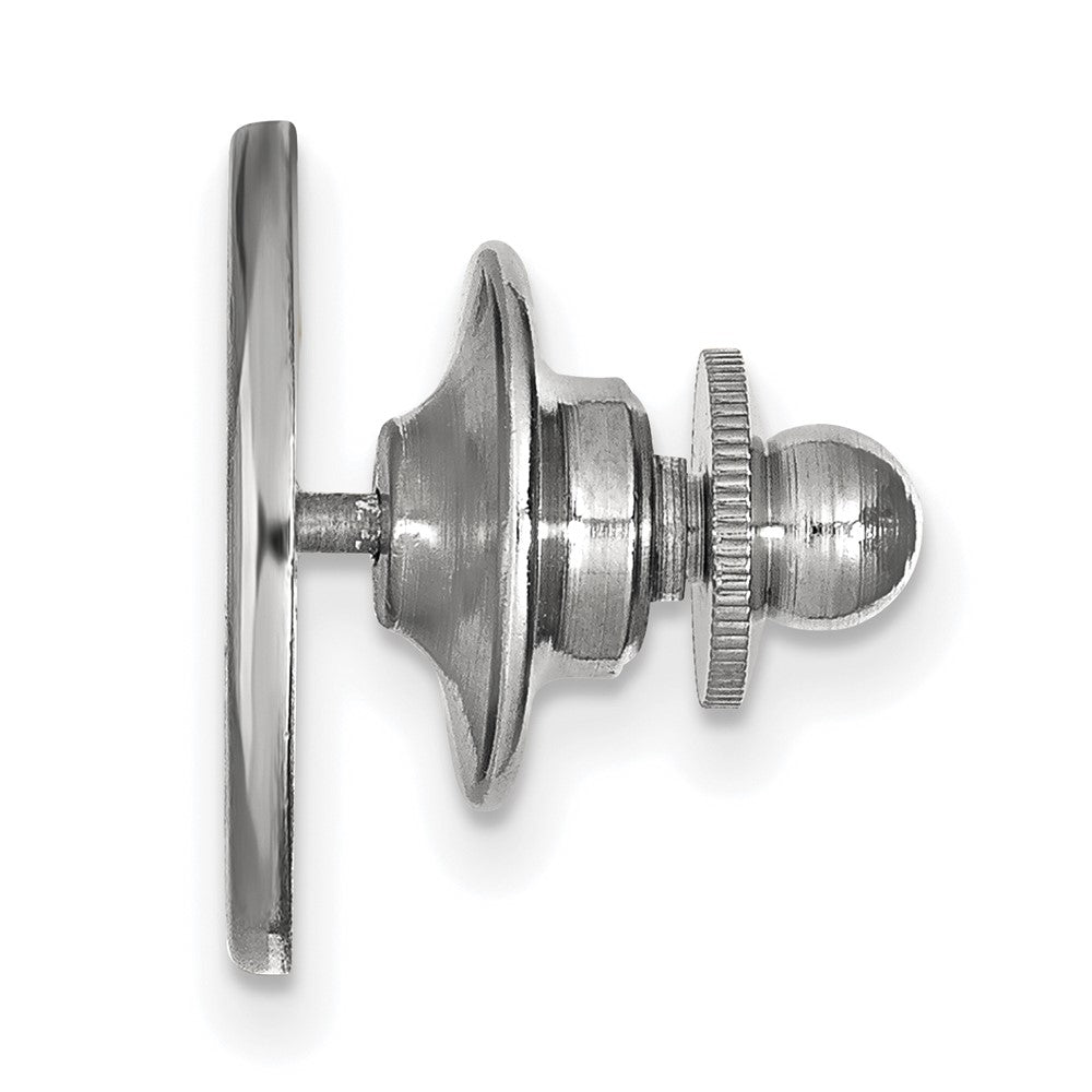 Alternate view of the Sterling Silver Southern Illinois Univ Crest 15mm Lapel or Tie Pin by The Black Bow Jewelry Co.