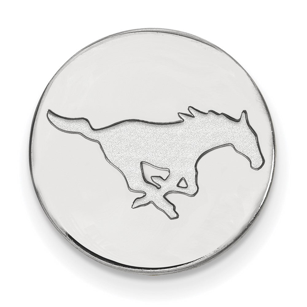 14K White Gold Southern Methodist University 15mm Lapel or Tie Pin, Item M12091 by The Black Bow Jewelry Co.