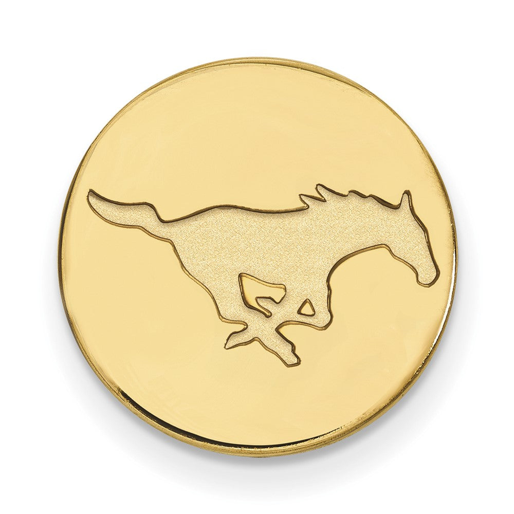14K Gold Plated Silver Southern Methodist Univ 15mm Lapel or Tie Pin, Item M12093 by The Black Bow Jewelry Co.