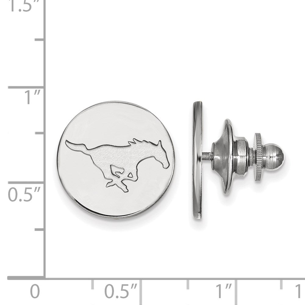 Alternate view of the Sterling Silver Southern Methodist University 15mm Lapel or Tie Pin by The Black Bow Jewelry Co.