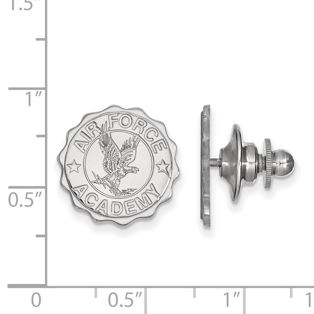 Alternate view of the Sterling Silver U.S. Air Force Academy Crest 15mm Lapel or Tie Pin by The Black Bow Jewelry Co.