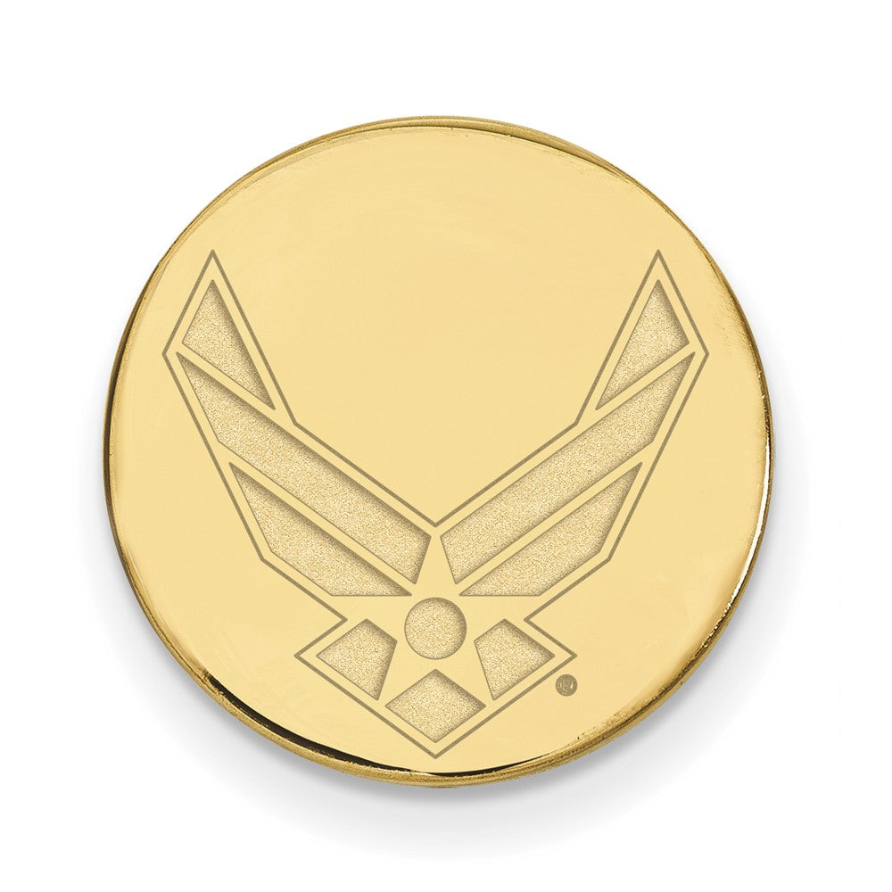 14K Gold Plated Silver U.S. Air Force Academy 15mm Lapel or Tie Pin, Item M12107 by The Black Bow Jewelry Co.