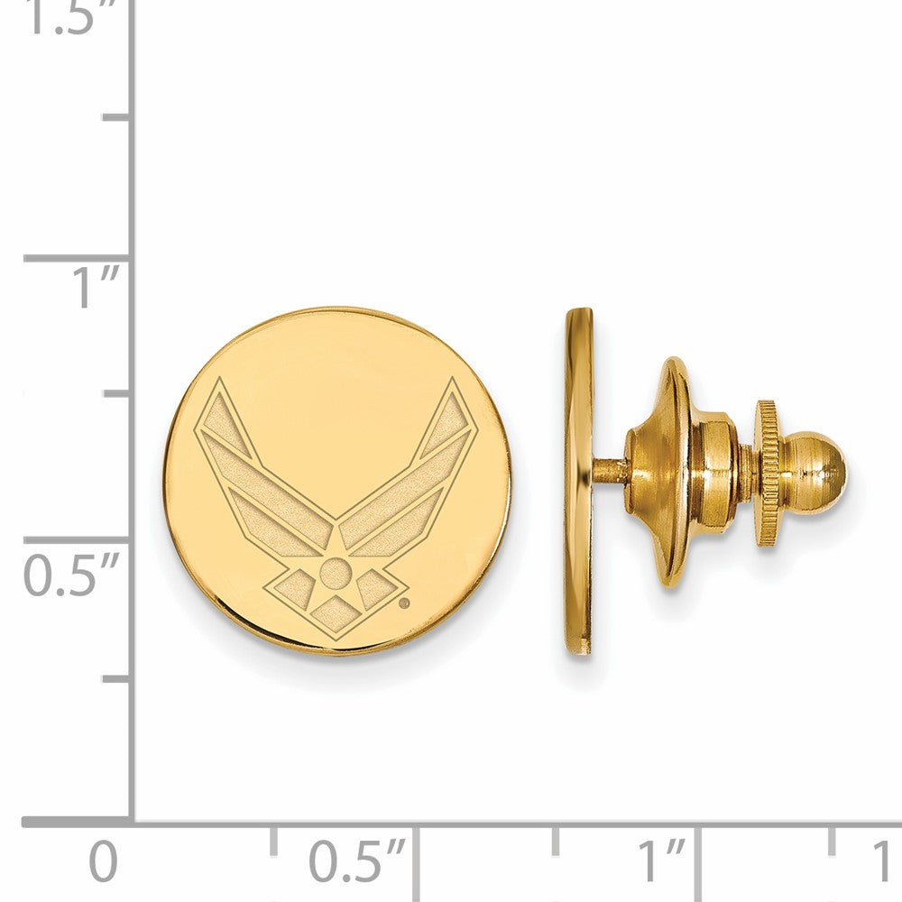 Alternate view of the 14K Gold Plated Silver U.S. Air Force Academy 15mm Lapel or Tie Pin by The Black Bow Jewelry Co.