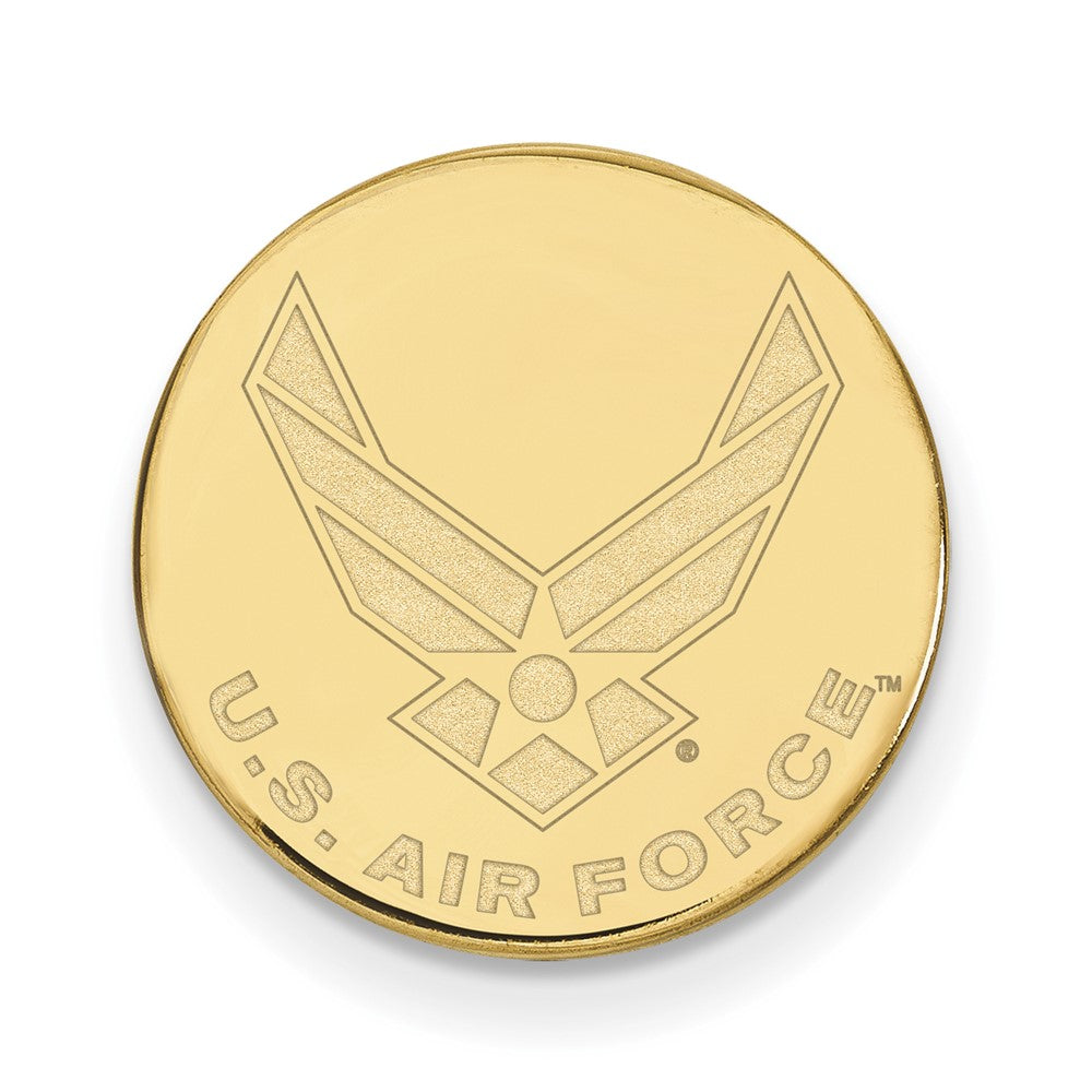 14K Gold Plated Silver U.S. Air Force Academy Script 15mm Pin, Item M12109 by The Black Bow Jewelry Co.