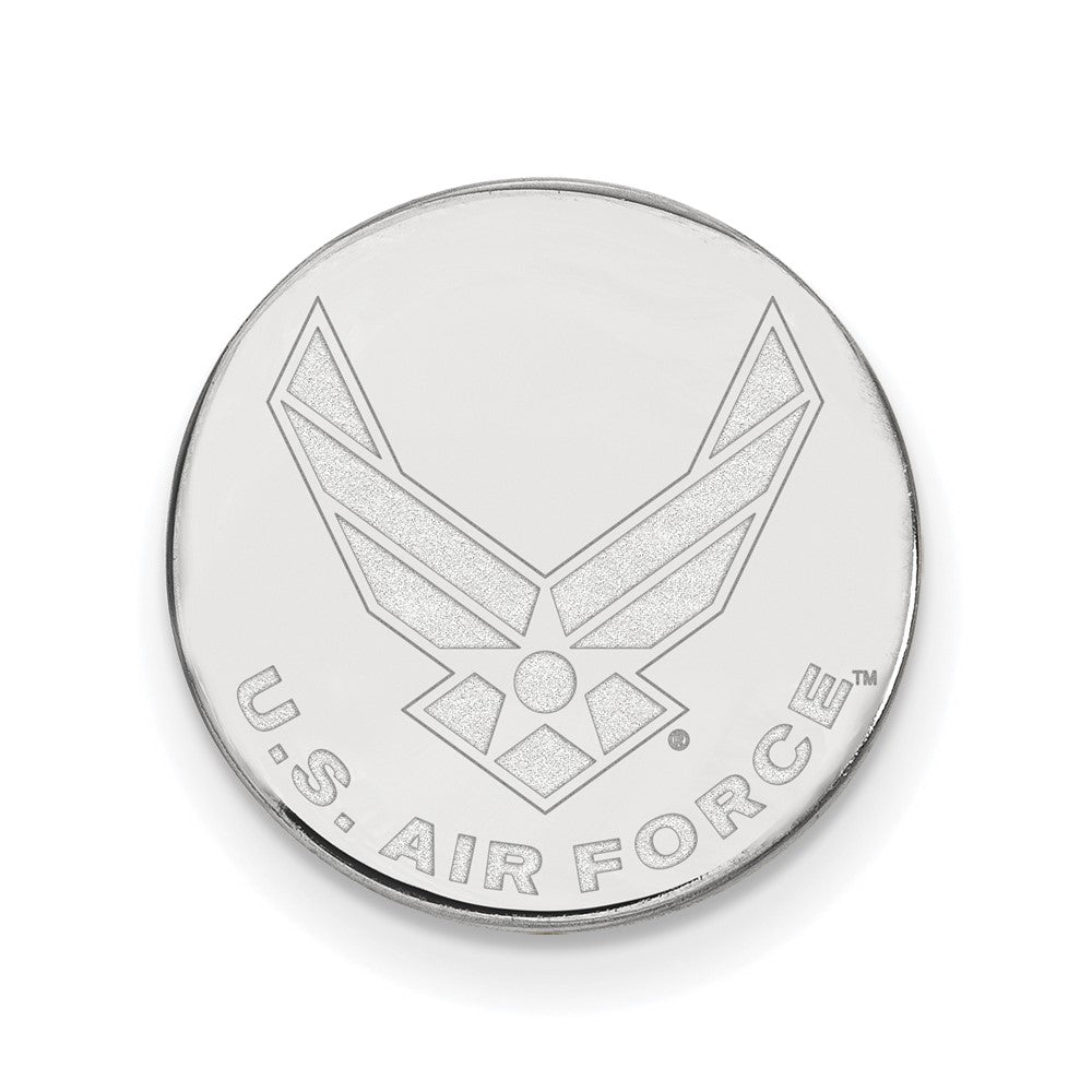 Sterling Silver U.S. Air Force Academy Script 15mm Lapel or Tie Pin, Item M12110 by The Black Bow Jewelry Co.