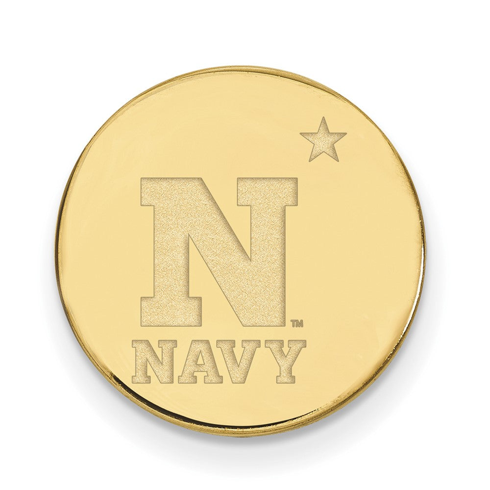 14K Yellow Gold U.S. Naval Academy Logo 15mm Lapel or Tie Pin, Item M12114 by The Black Bow Jewelry Co.