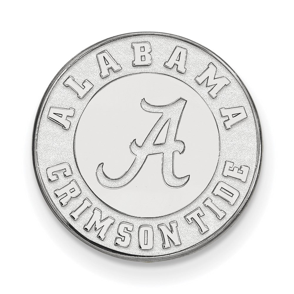 14K White Gold U. of Alabama Crimson Tide 15mm Lapel or Tie Pin, Item M12123 by The Black Bow Jewelry Co.