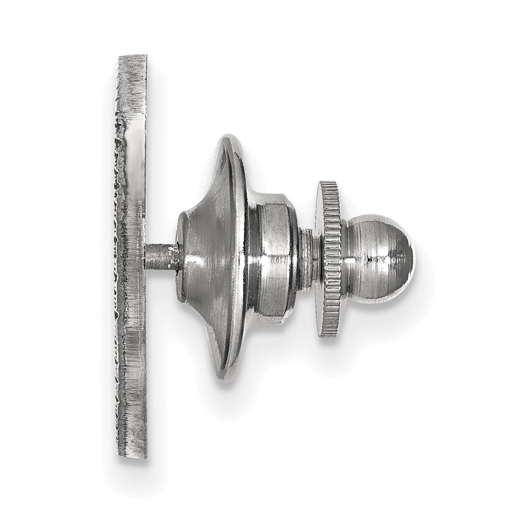 Alternate view of the 14K White Gold University of Alabama Crest 15mm Lapel or Tie Pin by The Black Bow Jewelry Co.