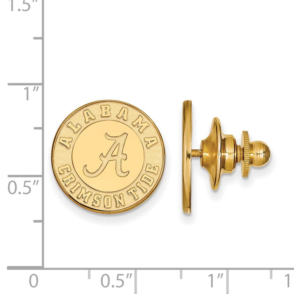 Alternate view of the 14K Yellow Gold U. of Alabama Crimson Tide 15mm Lapel or Tie Pin by The Black Bow Jewelry Co.