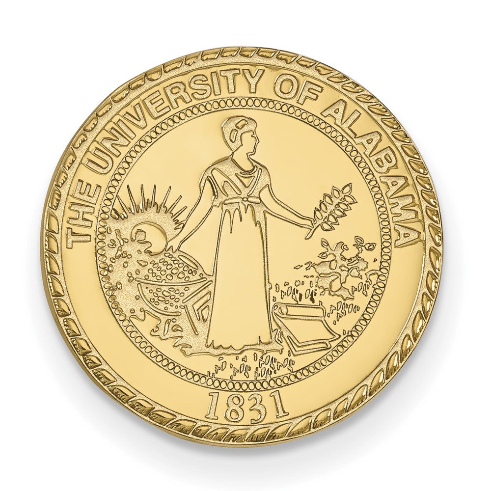 14K Yellow Gold University of Alabama Crest 15mm Lapel or Tie Pin, Item M12126 by The Black Bow Jewelry Co.