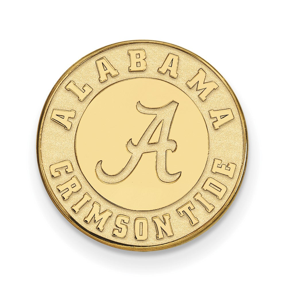14K Gold Plated Silver U of Alabama Crimson Tide 15mm Lapel or Tie Pin, Item M12127 by The Black Bow Jewelry Co.