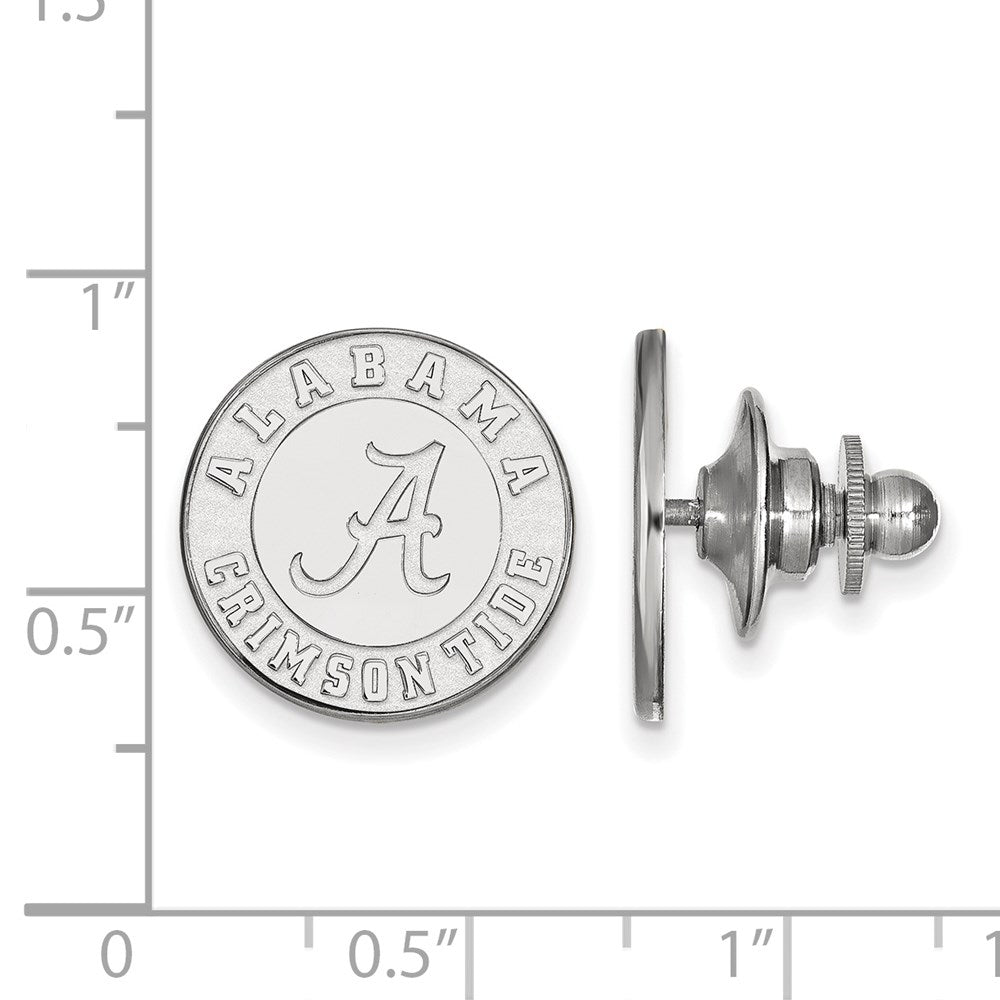 Alternate view of the Sterling Silver U. of Alabama Crimson Tide 15mm Lapel or Tie Pin by The Black Bow Jewelry Co.